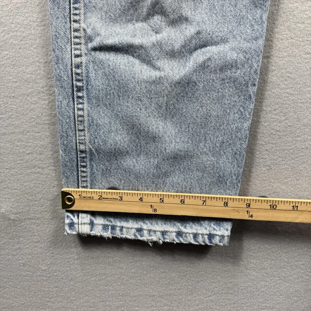 Wrangler Jeans Mens 36x29 (Fit 34x28)Light Wash Blue Straight Bleach Stain Denim
